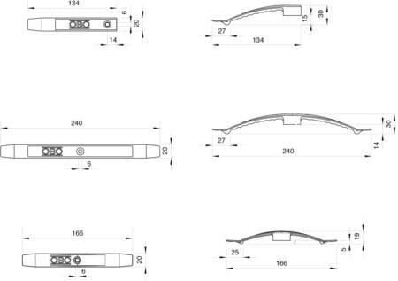 Kabelhållare ljusgråför max. 8 st 3x1,5mm²med Ø6mm monteringshål