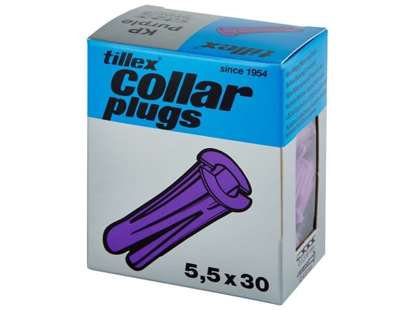 TILLEX Plugs med krave lilla KP 5,5x30mm - (100 stk.)