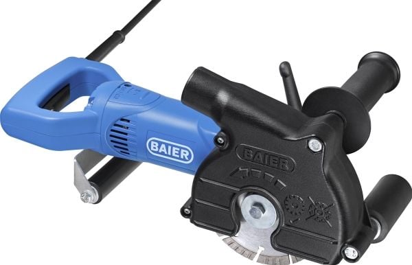 Baier BDN125 Timanttinen uraleikkuri, jossa on 2 Baierin timanttikiekkoa. Leikkaussyvyys enintään 30 mm, maksimileikkausleveys 30 mm