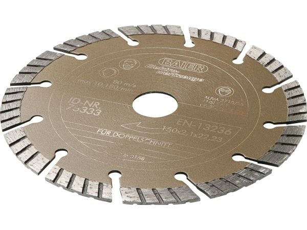 BAIER Diamantskiva (guld) Ø150x22 mmUniversell skiva för attskäramaterial som tegel, gasbetong, betong etc.