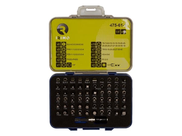 Irimo-bittisarja 1/4" 61 kpl LIGE/PH/PZ/TX/TR/4-KANT
