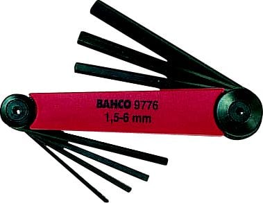 BAHCO Unbrako® avainsarja, musta, metrinenBE-9776-sarja, 7 kpl1,5-2-2,5-3-4-5-6mm, veitsenpidikkeeseen asennettuna