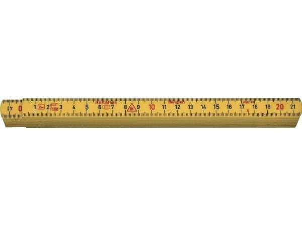 HULTAFORS Linjal 2m 12 ledninger gul, laget av glassfiberforsterket polyamid, 15 mm bred, med mm på begge sider