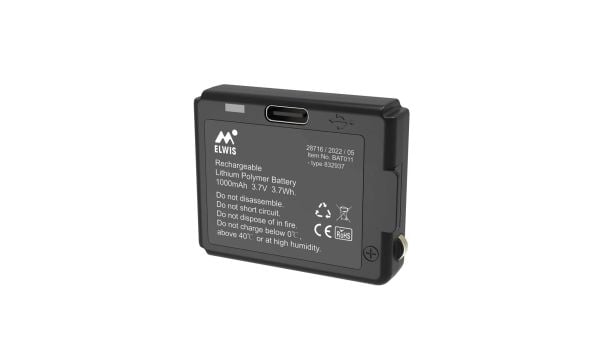 ELWIS LIGHTING Elwis Batteri 1000mAh 3,7W, USB C, til Catch H430R, Blaze H480R