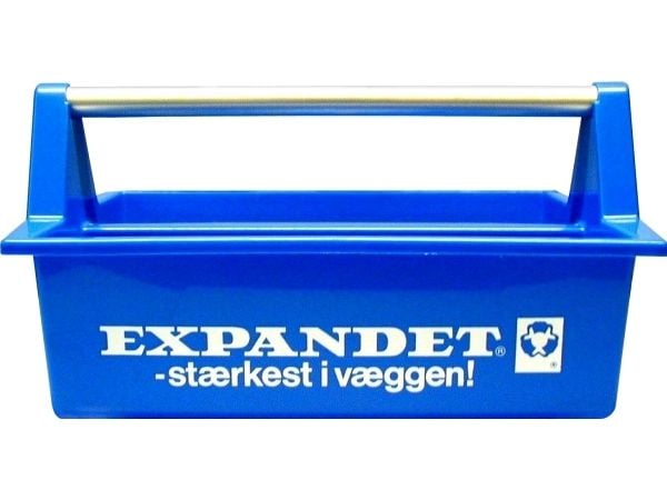 EXPANDET verktygslåda öppen med bärhandtag i mitten