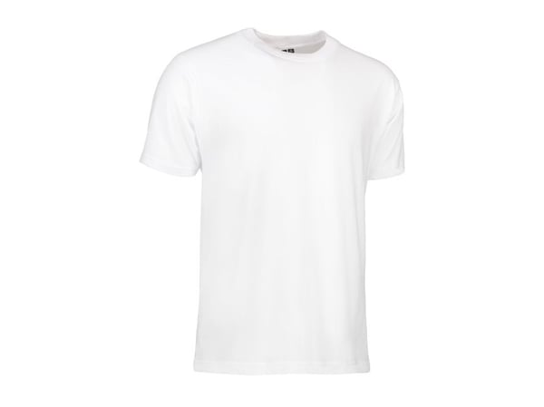 ID IDENTITY T-shirt T-TIME® med rund hals, fire-lags halsrib og nakke- og skulderbånd. Hvid Størrelse L