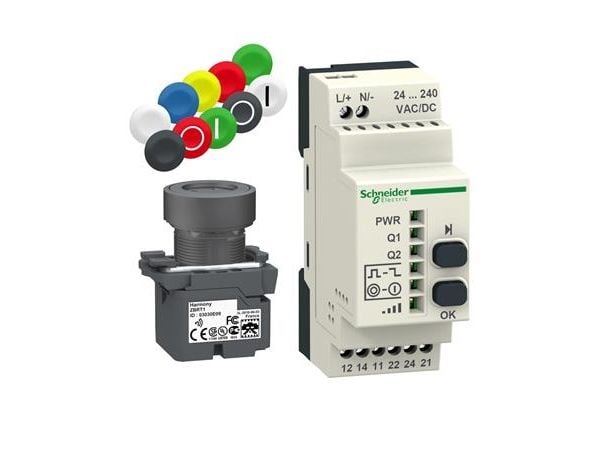 SCHNEIDER ELECTRIC Harmony langaton muovisarja, jossa on 1 langaton painike, jossa on 10 irtonaista painiketta + vastaanotin, jossa on 2xC/O-lähtö ...