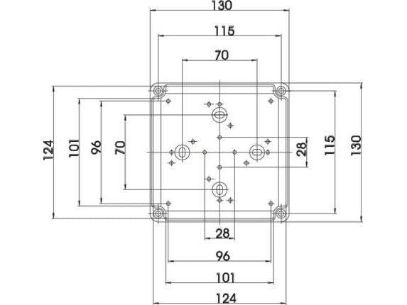 Montagebox TK PS 1313-7-m (B x H x D) 130 x 130 x 75 mm IP 66 - grå RAL 7035