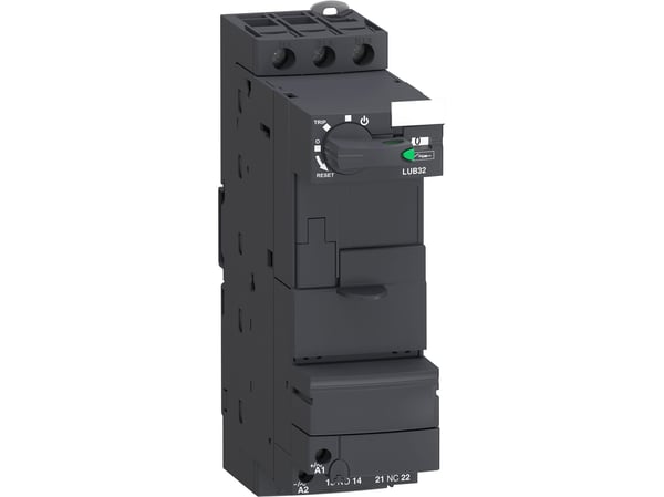 SCHNEIDER ELECTRIC TeSys -moottorinkäynnistinmoduuli U, perusmoduuli 32A 3-napainen + 1NO + 1NC -katkaisija ja kontaktori. Ruuviliitin
