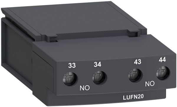SCHNEIDER ELECTRIC Apukosketin 2NO (33-34; 43-44) Näyttää pääkosketinsarjan tilan, TeSys-moottorinkäynnistinmoduulille U