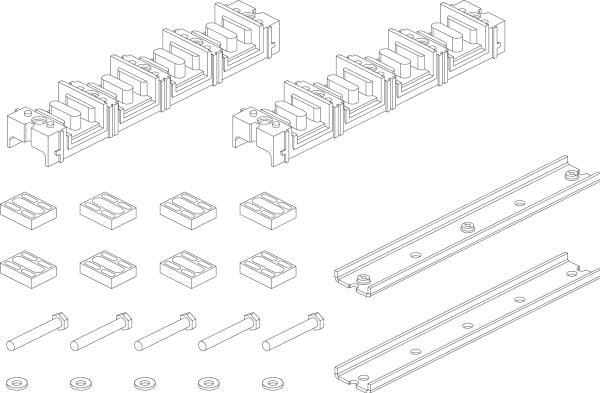 Delar för skenhållare CU10X10 komplett