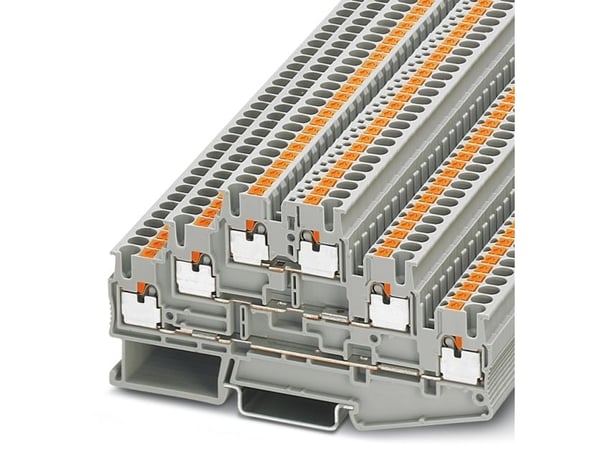 PHOENIX CONTACT Monitasoinen riviliitin, Push-in-liitäntä, poikkileikkaus: 0,14 mm² - 4 mm², AWG: 26 - 12, leveys: 5,2 mm, väri: harmaa - (50 kpl)