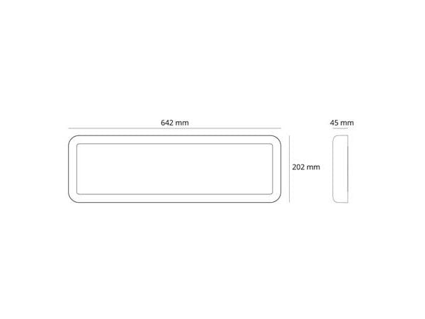 SG ARMATUREN Sense Surface 640x200 vit 1910 lm 3000K Ra>80 med dämpad bakkant