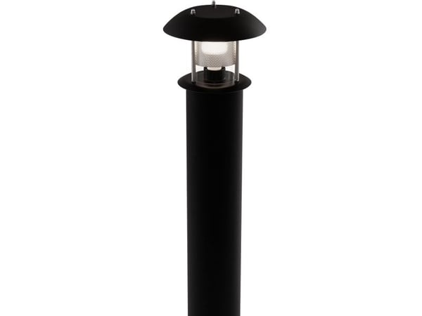 DeKANON pollarivalaisin, Ø133mm masto, musta RAL 9005, E27 pistorasia, luokka I, IP56, IK10, STANDARDI