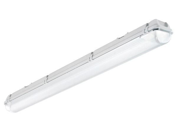 Alhama LED armatur 1500mm 47W 5800lm 4000K, Polykarbonat bund/afskærmning, Plast klips. Uden intern gennemfortrådning.