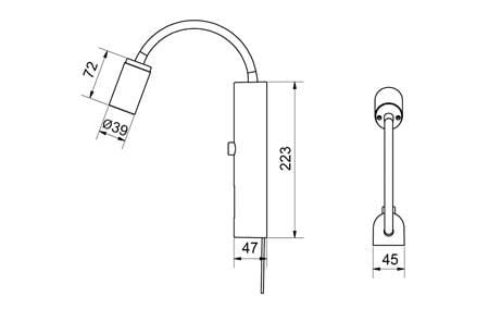 SG ARMATUREN TUBE MICRO BAFFEL SORT Ø39MM