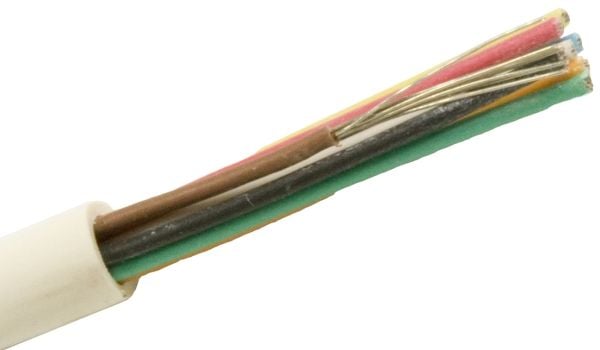 NEXANS larmkabel halogenfri 1x4x0,22 mm² FQQXB vit ringkabel Ø3,7 mm - (100 meter)