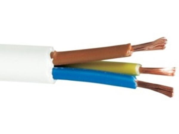 Rund ledning, PVC 3G0,75 mm² PKLJ svart 300/300V, ring, kabeldiameter 5,2-6,7 mm (100 meter)