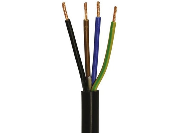 FIX-PRO Anslutning rund, pvc4G1,5 mm² PKAJ svart 300/500Vring, kabeldiameter 10,5 mm - (100 meter)