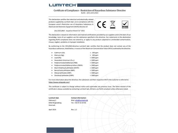 LED downlight G5 infälld 37W 5450 lm 4000K CRI 80-89 MPO 595x595 mm DALI-2 Switch&Dim inkl. kopplingsdosa m. Linect® DS8 DIP-switch