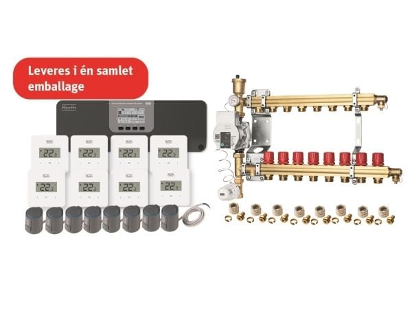Roth täydellinen lattialämmityspaketti Grab and go 230V 8 osastoa