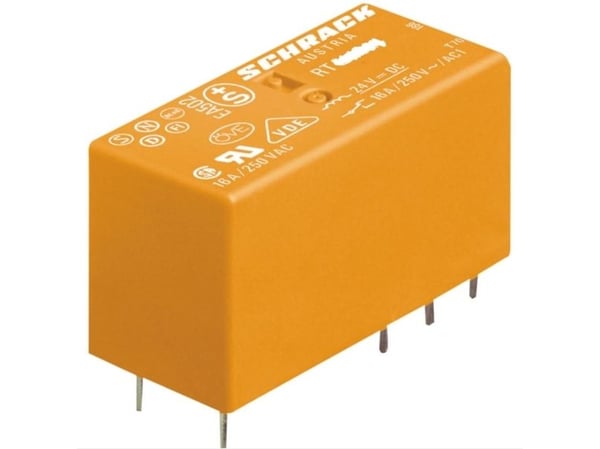 Schrack PCB-relä 8A, 2C/O, 24V DC