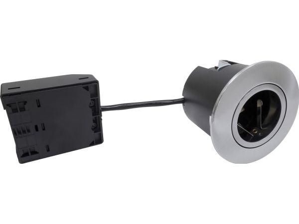 NORDTRONIC Quick Install G2, GU10, rund, borstad aluminium, för inomhusbruk