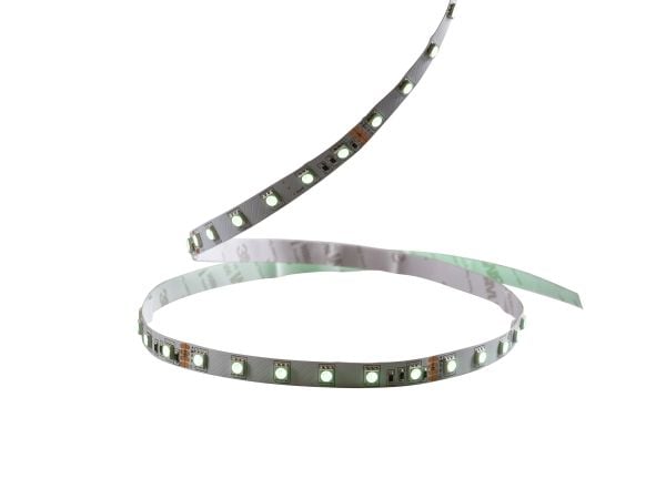 LEDstrip 24 V IP20 RGB 5 m, 120°, 420 lm/m, 10,6 W/m. RGB. Levetid L70 50.000 timer. Leveres i 5 m.