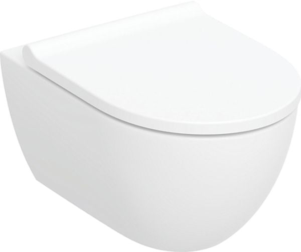 Geberit Acanto sæt væghængt toilet, skjult montering, KeraTect, TurboFlush, med toiletsæde: Soft close