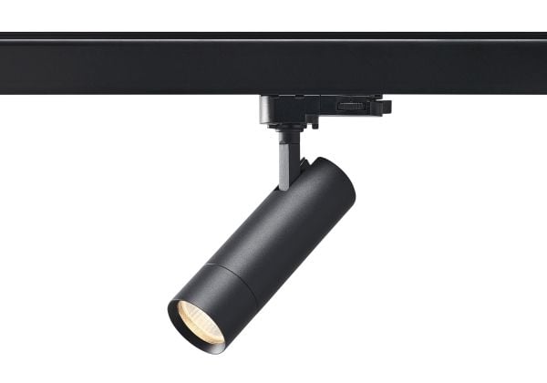Optic Track XXS 3-vaihe 36° Musta, 2700K/3000K, 5.4W, 380-390lm, Ra90, Kallistettava 90°, Käännettävä 360°, IP20. 3-vaiheinen vaihehimmennin