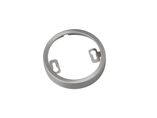 Påbygningsring med lav indbygningshøjde til Thin G2 Børstet stål, til påbygningsmontering. Højde 13 mm, Ø70 mm.