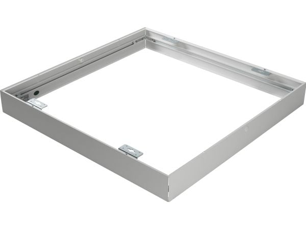 Monteringsramme til LED-panel, mål 600x600 mm. Til påbygningsmontering, med plads til driver bag ved armatur.