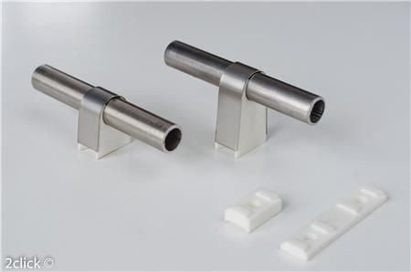 Rörhållare 2CLICK ø22x16 mm låg för ø22 mm rör, 16 mm avstånd till vägg