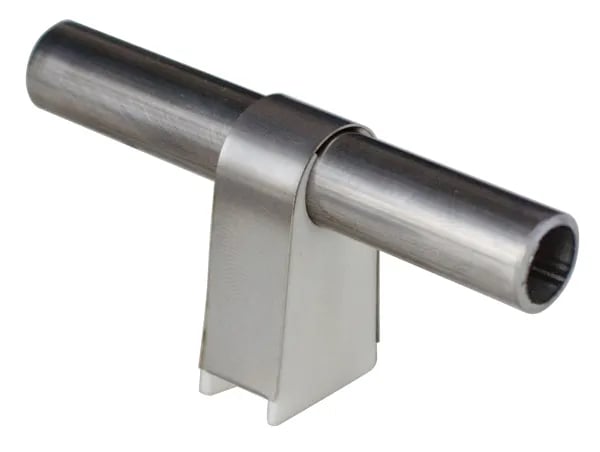 Rörbärare 2CLICK ø18x30 mm hög, stål/POM