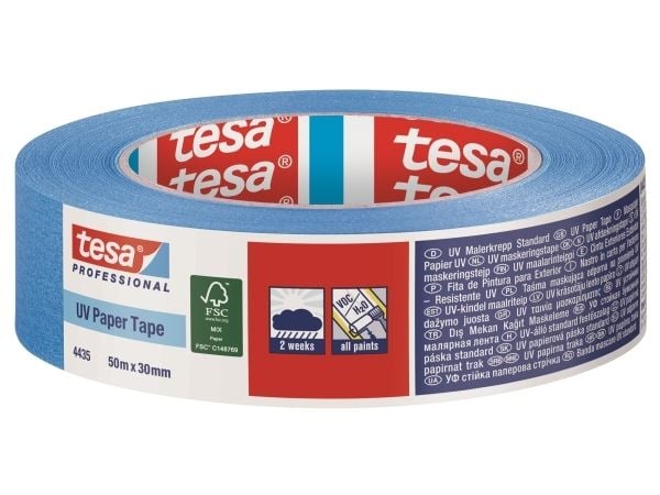 Malertape tesa® 4435 – Den professionelle udendørs malertape UV 2 uger, 50 m x 25 mm