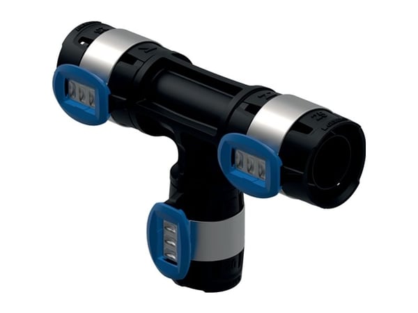Geberit FlowFit T-stykke reduceret: Materiale=PPSU, d=63mm, d1=40mm, d2=63mm