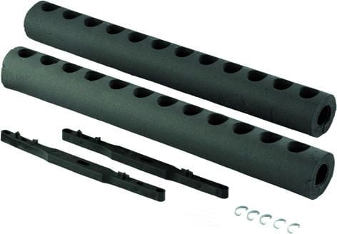 Til Uponor Vario Plus fordelerrør. Består af 2 fleksible slanger med huller til ventiler og rørtilslutninger. Med 2 afstandsstykker