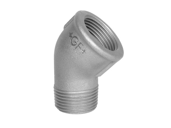 Vinkel 45° galvaniseret nippel/muffe 1 1/4