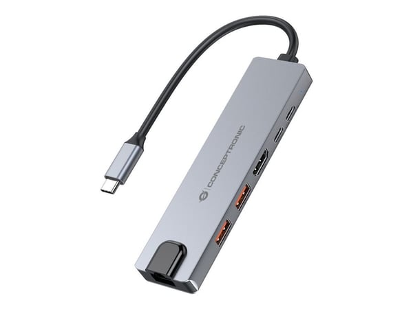 Conceptronic DONN29G - Dockningsstation - USB-C 3.2 Gen 2 - HDMI - 1GbE