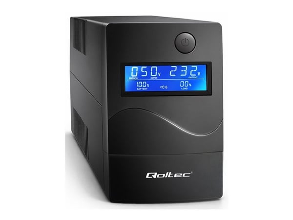 Qoltec Monolith - UPS - AC 140-300 V - 360 Watt - 650 VA - 7 At - USB - utgangskontakter: 2 - svart