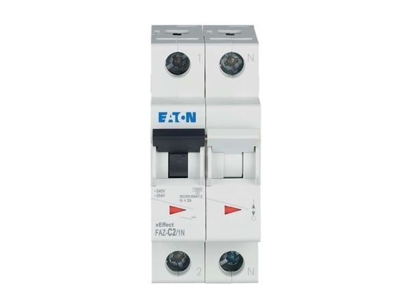 Eaton Overstrømsbryter FAZ-C2/1N 1+N C 2A 15kA 278662