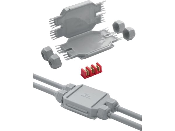 Raytech Liitäntärasia geelillä 105x65x25 mm, kiinnikkeellä, 3x4 mm²