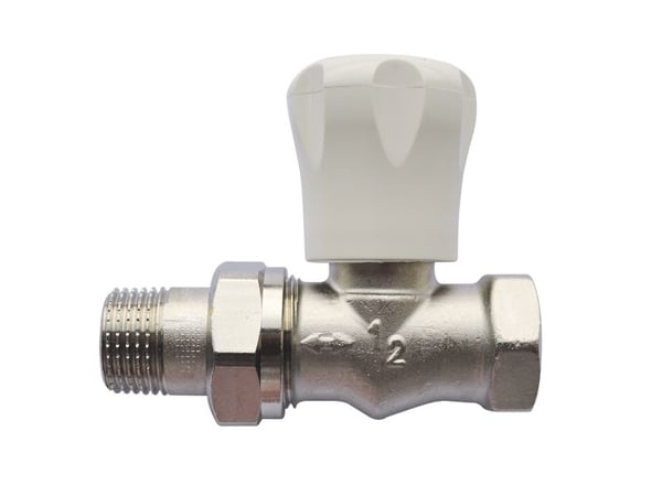 1/2" håndreguleret radiator ventil - ligeløbende - universal model til gevindrør.