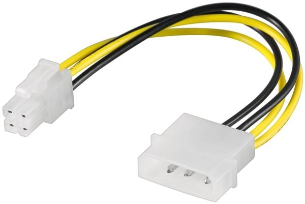 Goobay 51362, 0,16 m, 3-nastainen tappi, 4-nastainen ATX12V, Naarasliitin, Naarasliitin, Suora