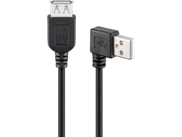 Goobay 93593, 0,15 m, USB A, USB A, USB 2.0, Hankjønn/hankjønn, Sort