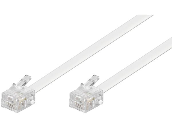 Goobay 93067, 3 m, RJ-11, RJ-11, Hvit, Hankjønn, Hankjønn