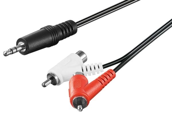 Goobay 50213, 3.5mm, Hankjønn, 2 x RCA, Hankjønn/hunkjønn, 1,5 m, Sort, Rød, Hvit