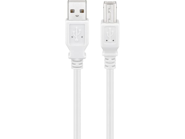 Goobay 96186, 1 m, USB A, USB B, USB 2.0, 0,48 Gbit/s, Vit