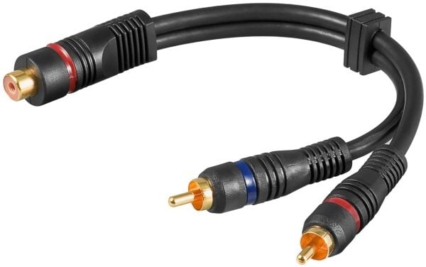 Goobay 50375, RCA, Hankjønn, 2 x RCA, Hunkjønn, 0,2 m, Sort