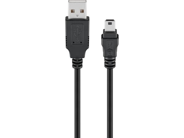 Goobay 50767, 1,8 m, USB A, Mini-USB B, USB 2.0, 0,48 Gbit/s, Sort